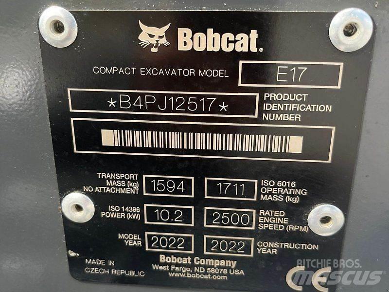Bobcat E17 Мини екскаватори < 7 т