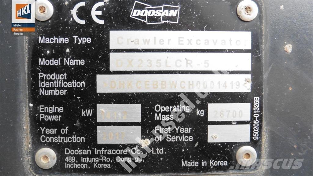 Doosan DX 235 LCR-5 Верижен екскаватор