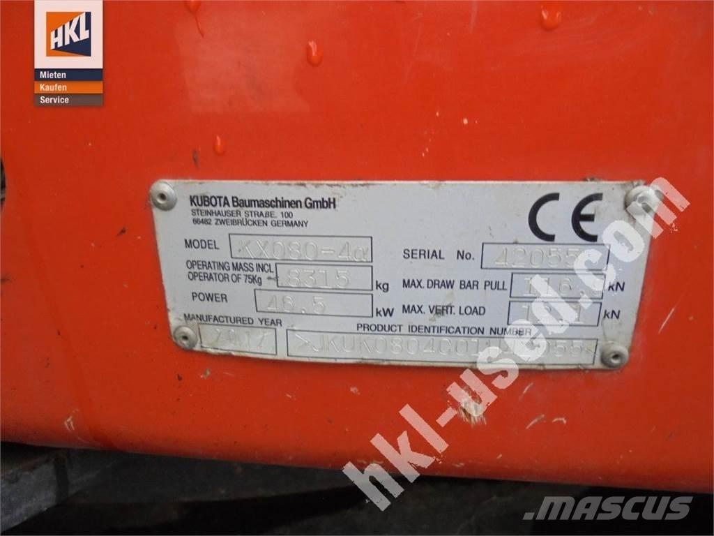 Kubota KX 080-4 Мини екскаватори < 7 т