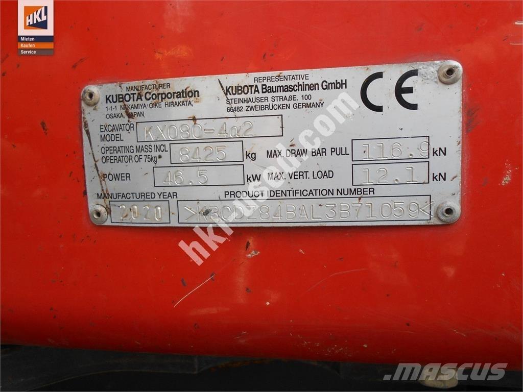Kubota KX 080-4 Мини екскаватори < 7 т
