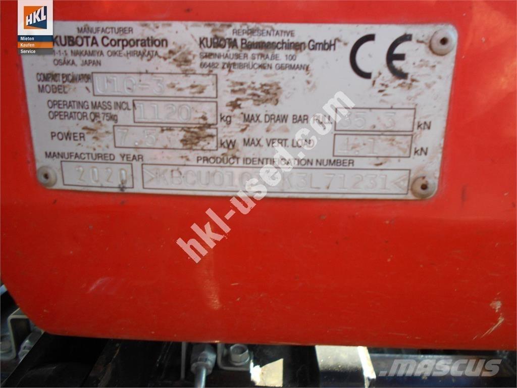 Kubota U 10-3 Мини екскаватори < 7 т