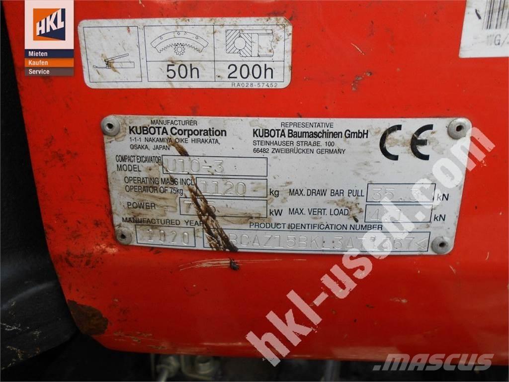Kubota U 10-3 Мини екскаватори < 7 т