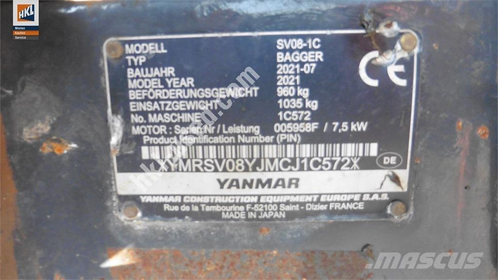 Yanmar SV 08-1C Мини екскаватори < 7 т