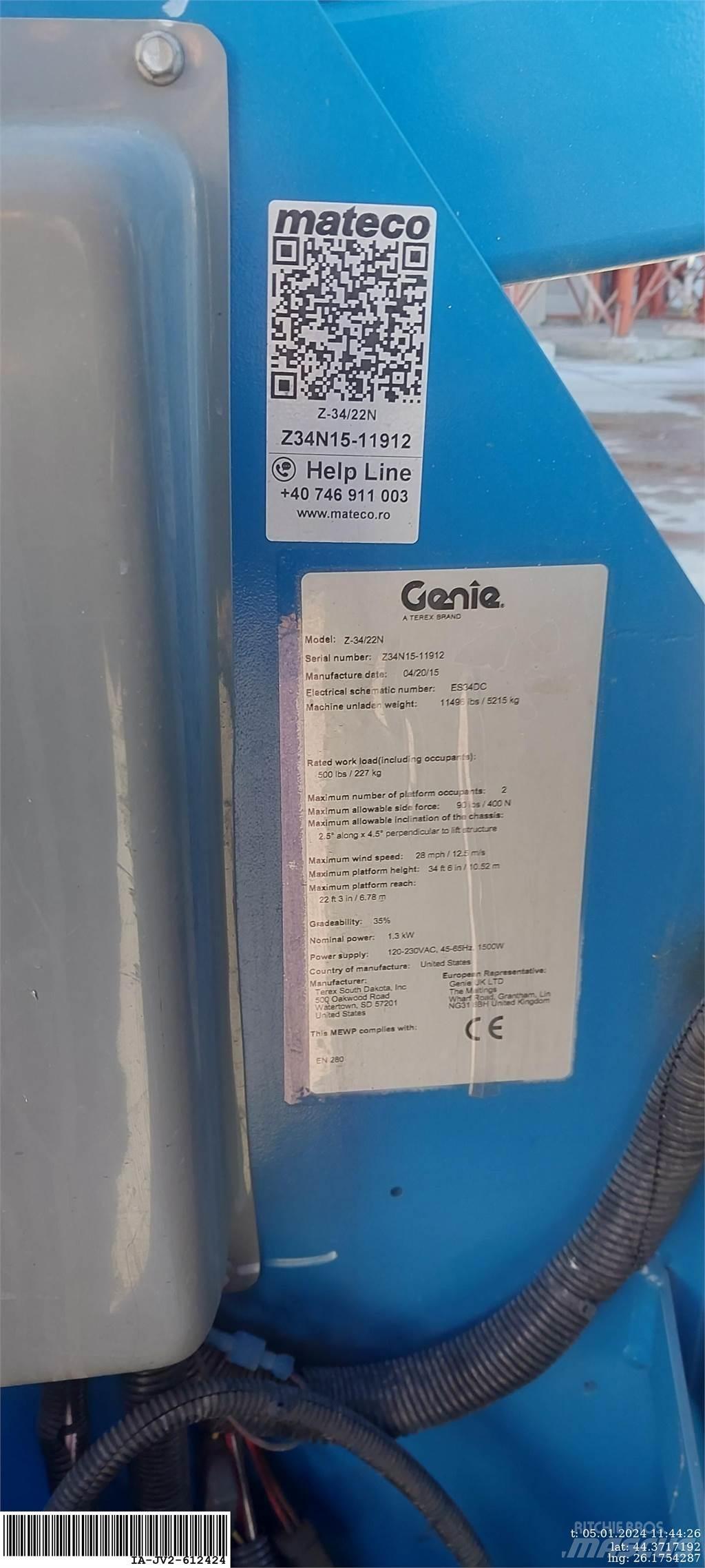 Genie Z-34/22N Съчленени стрелови подемници