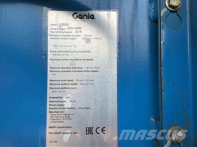 Genie Z80/60 Съчленени стрелови подемници