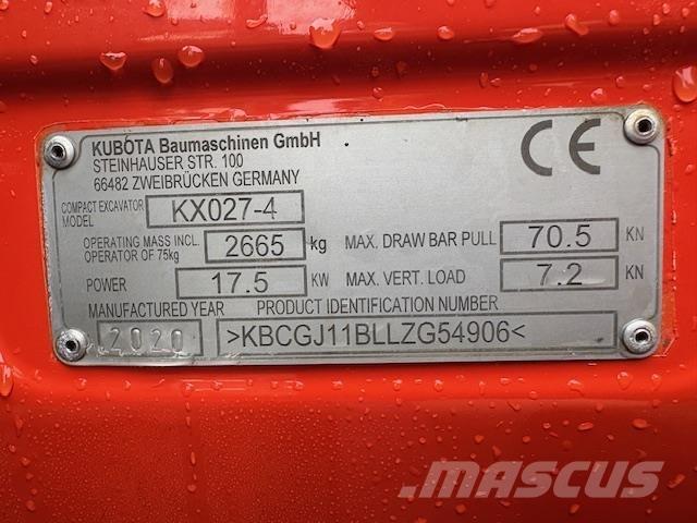 Kubota KX027-4 Средни екскаватори 7т - 12т
