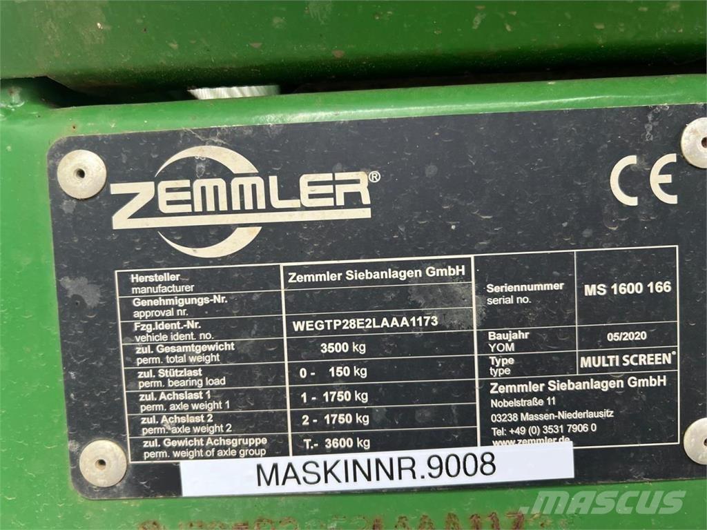 Zemmler MS1600 Сортировъчно оборудване -> Оборудване за сортиране на отпадъци
