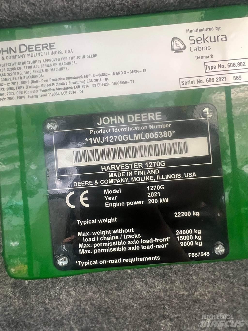 John Deere 1270G Харвестери