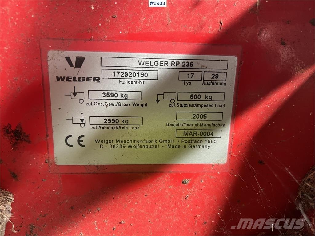 Welger RP 235 Друга техника за жънене