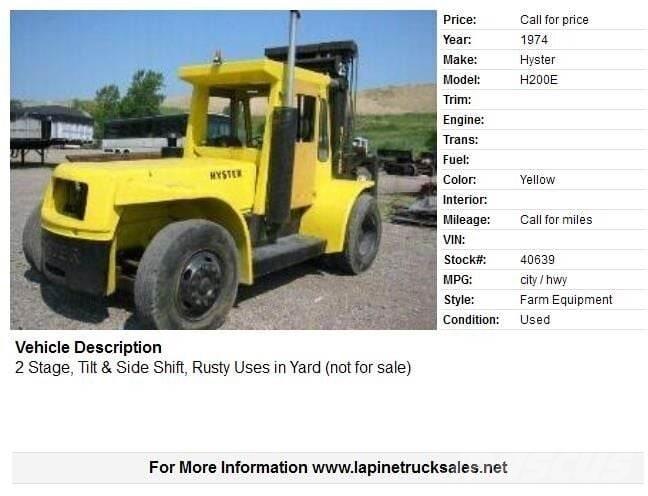 Hyster H200E Вилични кари-повдигачи - други