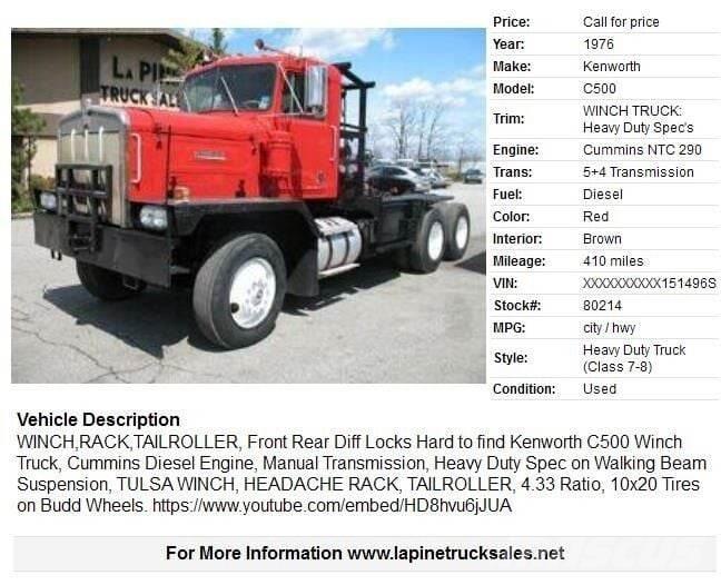 Kenworth C500 Автомобили за пътна помощ