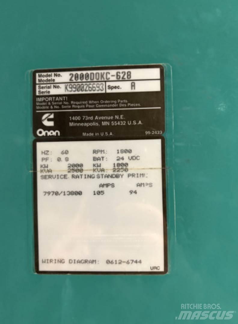 Cummins 2000DQKC-628 Дизелови генератори
