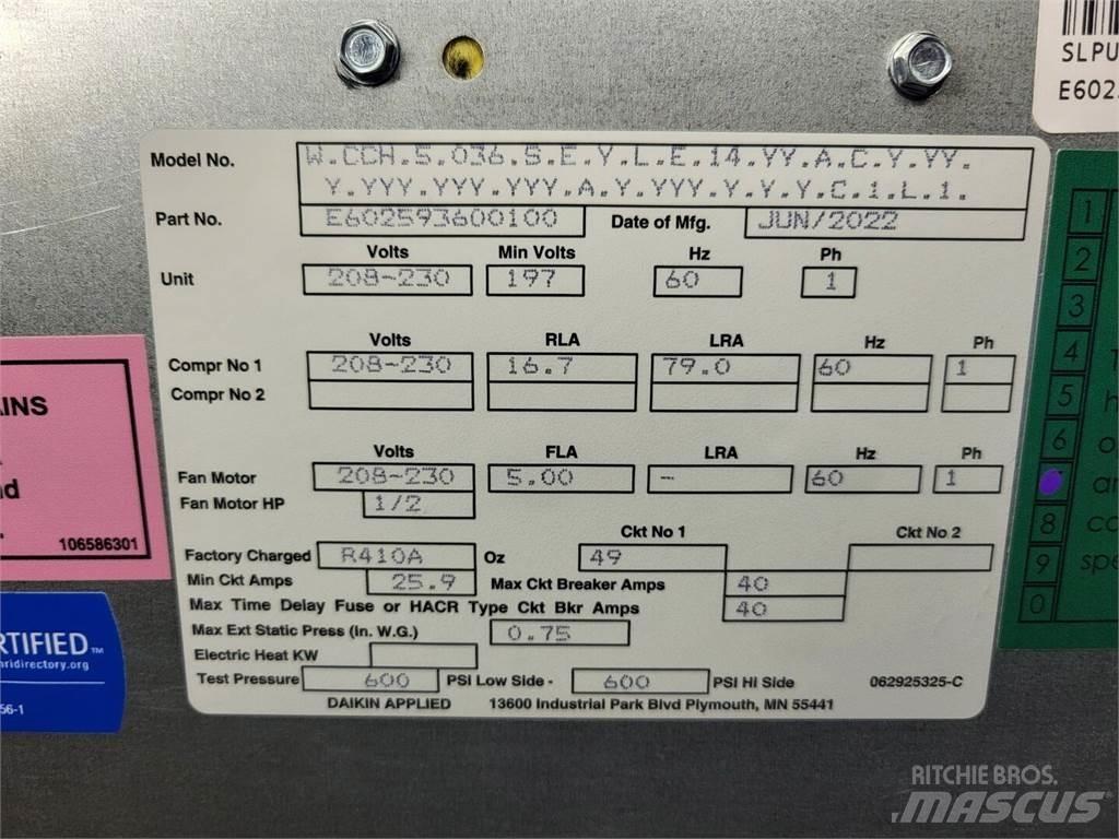  DAIKIN Enfinity 036 Оборудване за отопление и размразяване