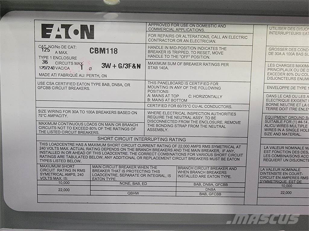 Eaton CBM118 Строителство - Други