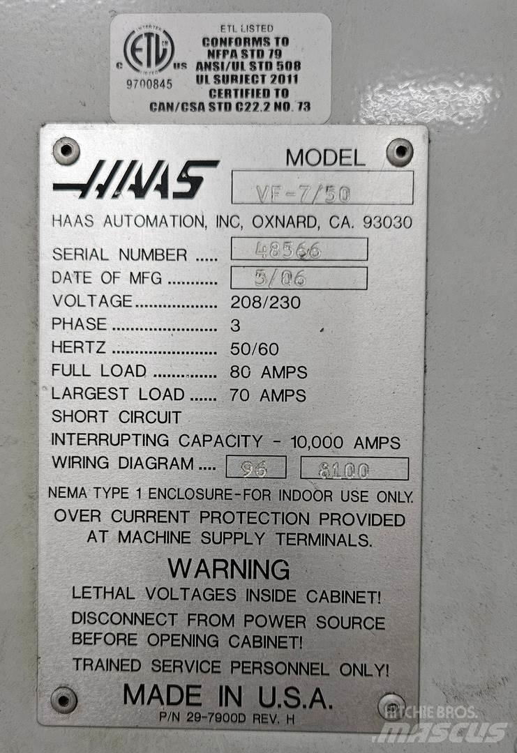 Haas VF-7/50 Строителство - Други