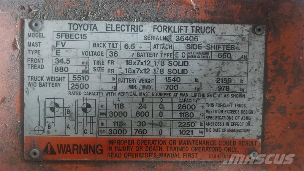 Toyota 5FBEC15 Строителство - Други