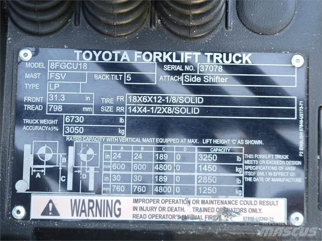 Toyota 8FGCU18 Строителство - Други
