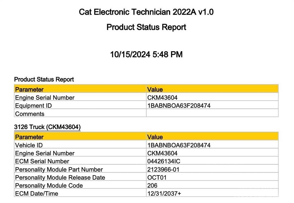 CAT 3126 Електроники
