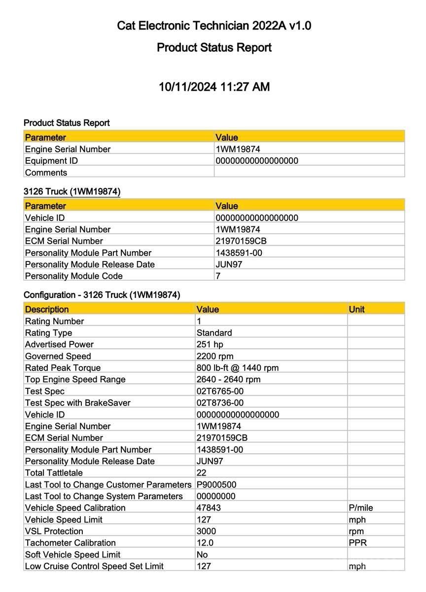 CAT 3126 Електроники