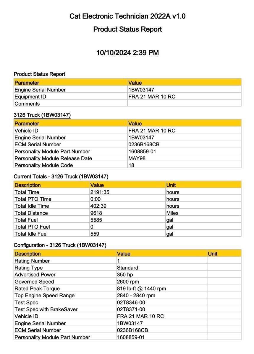 CAT 3126 Електроники