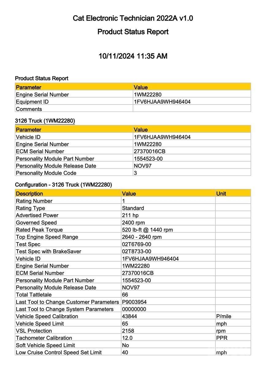CAT 3126 Електроники