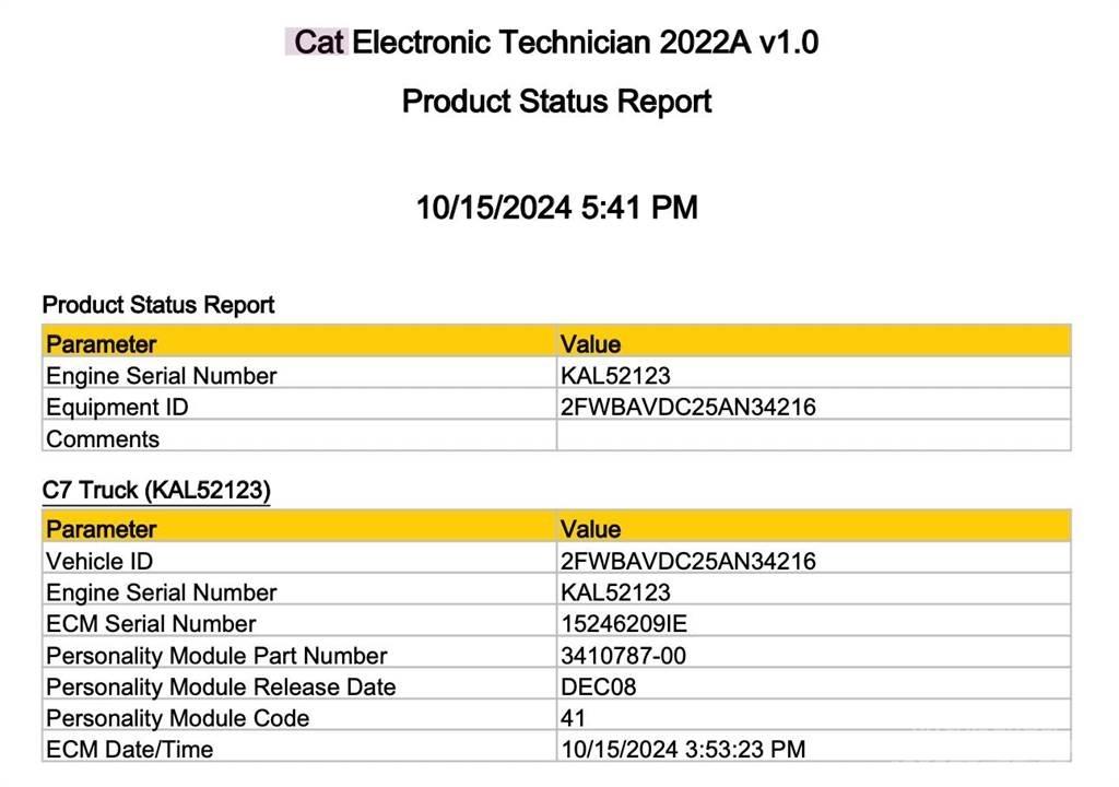 CAT C7 Електроники