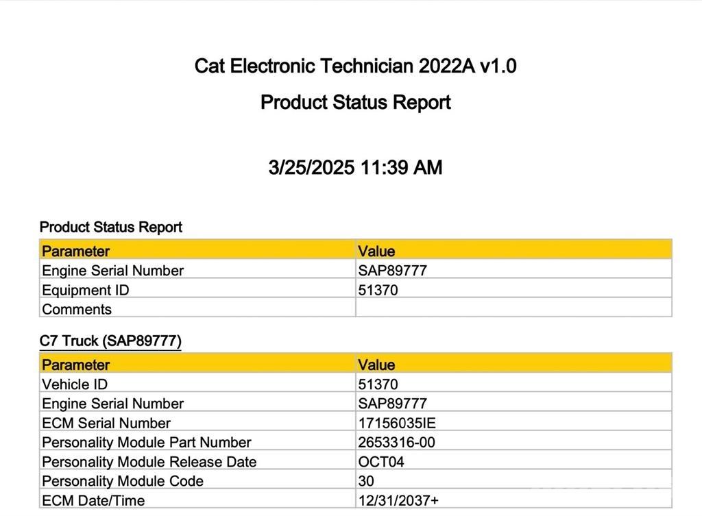 CAT C7 Електроники