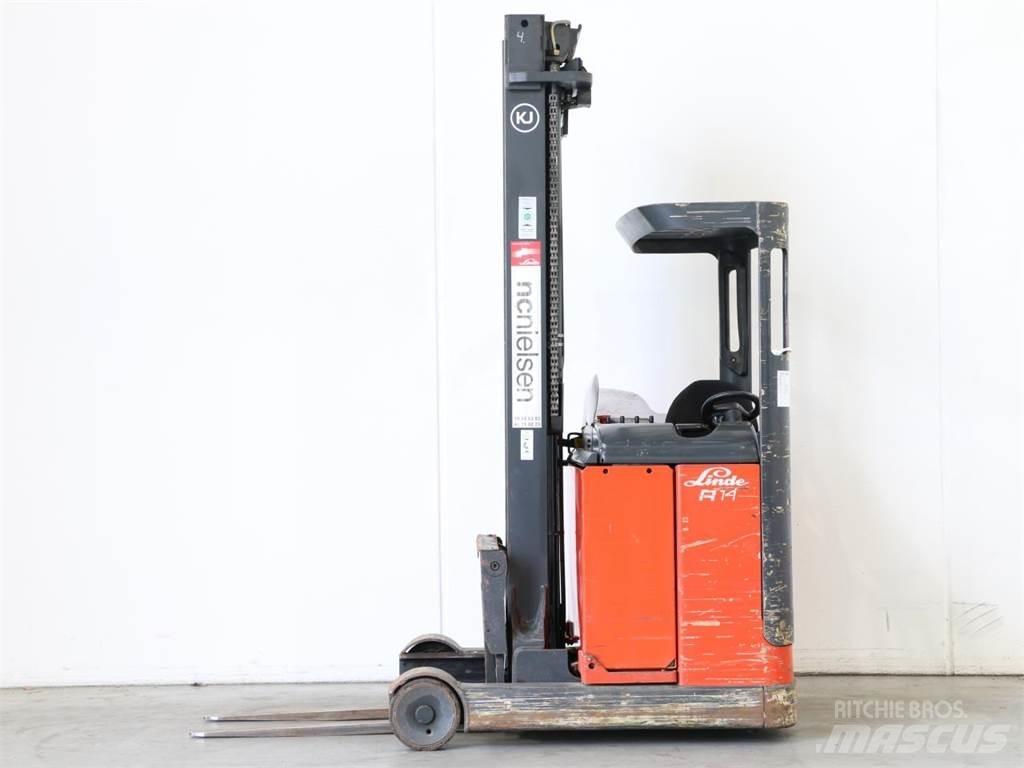 Linde R14/113 Ретрак/ Високоповдигач с изместване на вилката напред