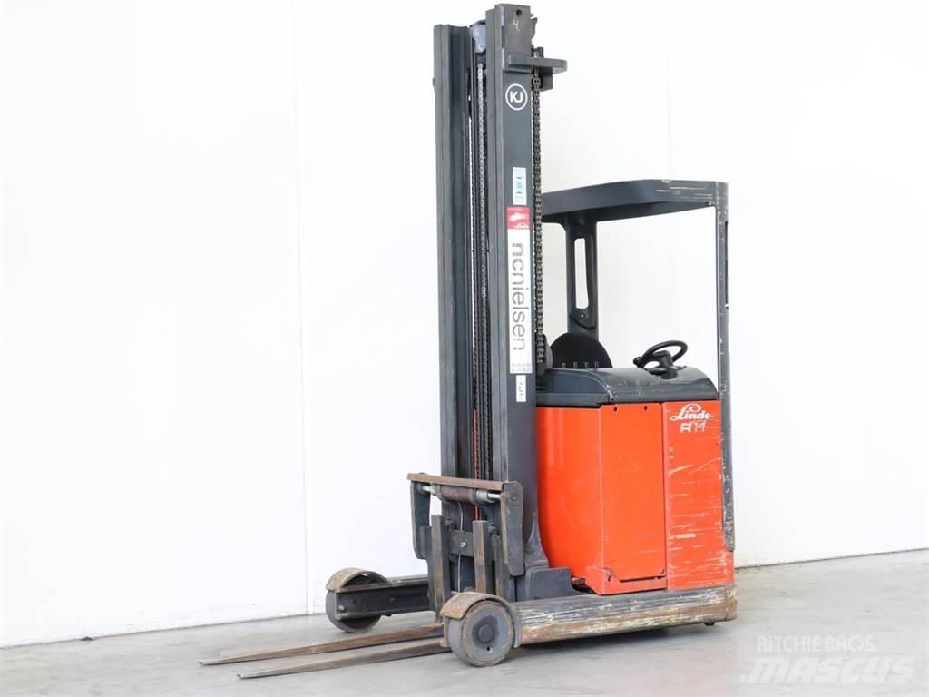 Linde R14/113 Ретрак/ Високоповдигач с изместване на вилката напред