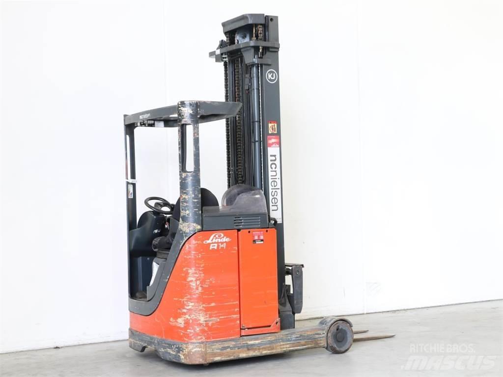 Linde R14/113 Ретрак/ Високоповдигач с изместване на вилката напред
