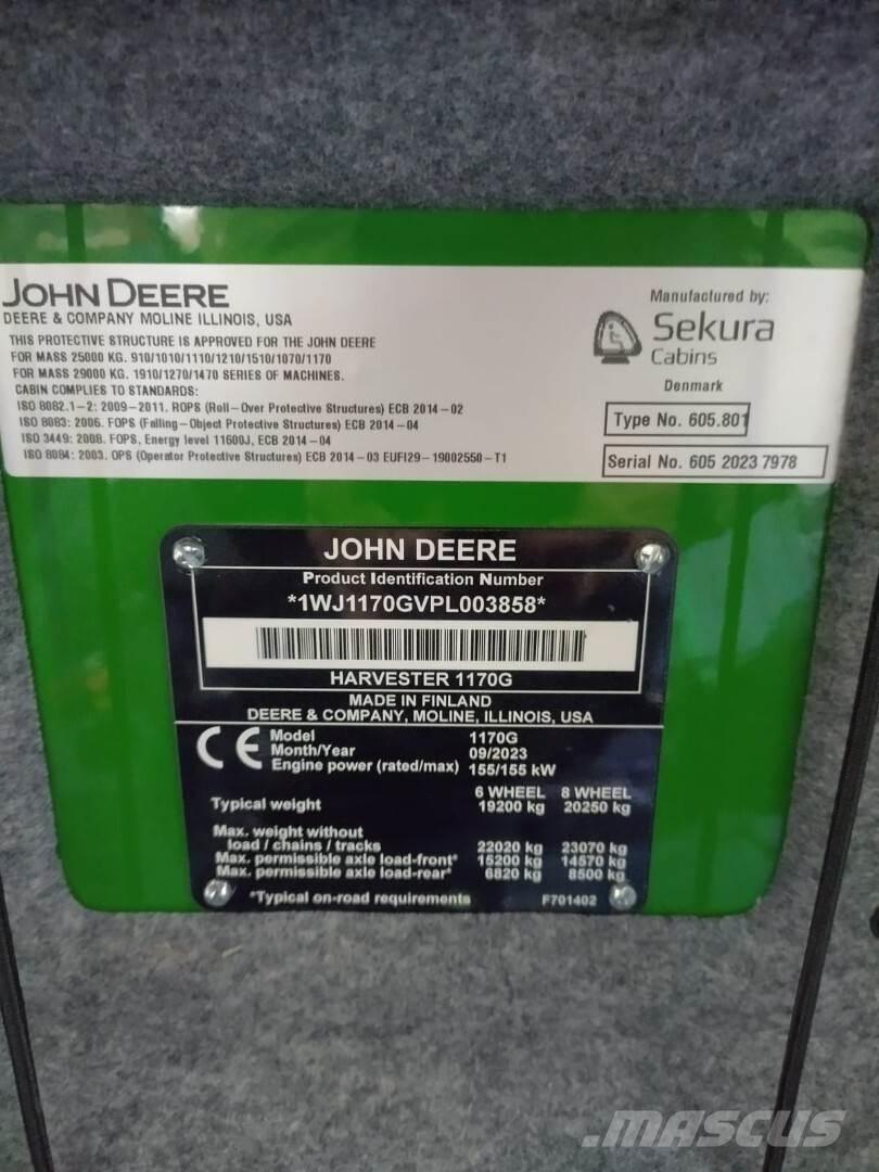 John Deere 1170G Харвестери