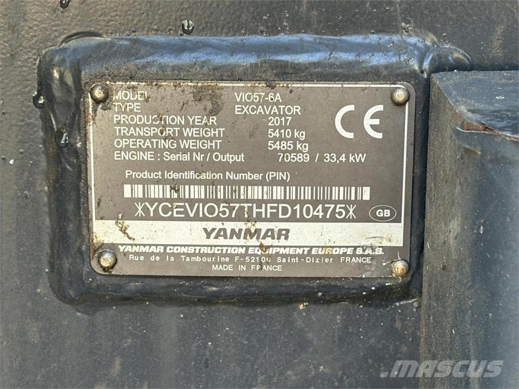 Yanmar VIO 57-6A Мини екскаватори < 7 т
