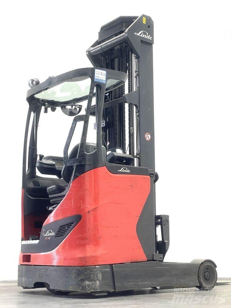 Linde R14-01 Ретрак/ Високоповдигач с изместване на вилката напред