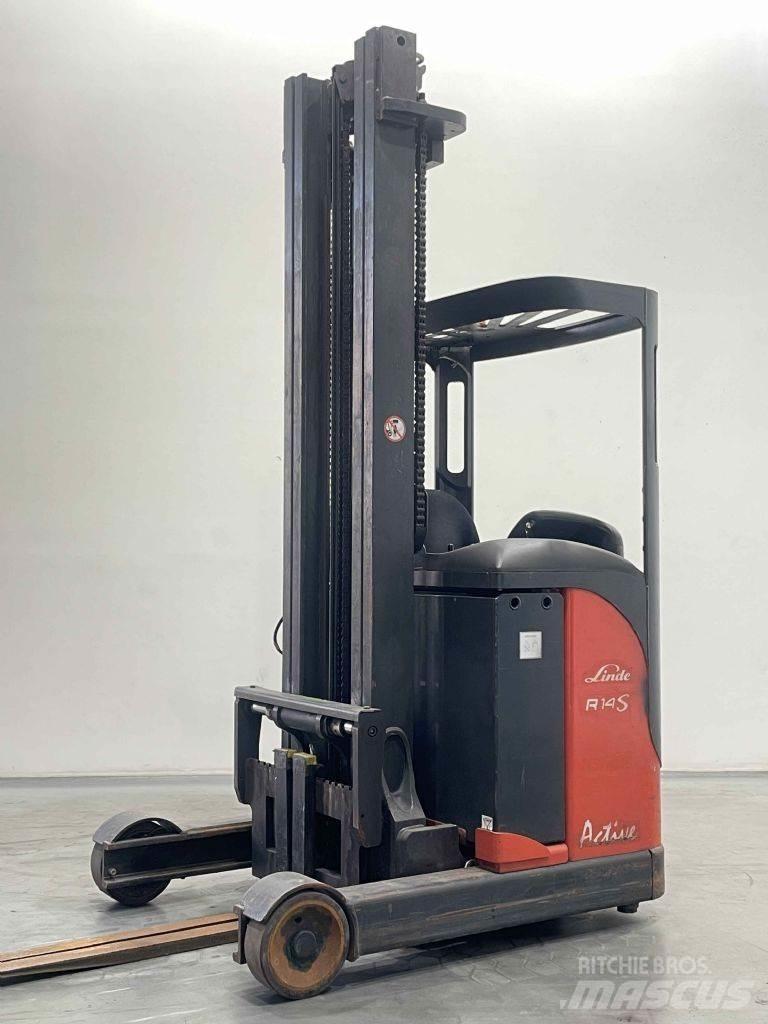 Linde R14-115 Ретрак/ Високоповдигач с изместване на вилката напред