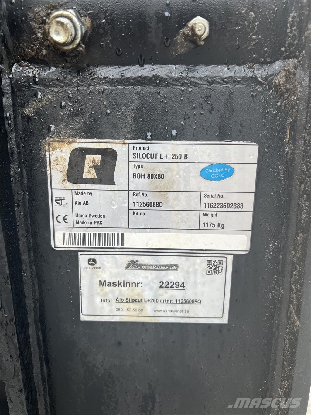 Ålö Silocut L+ 250 Друг прикачен инвентар и компоненти