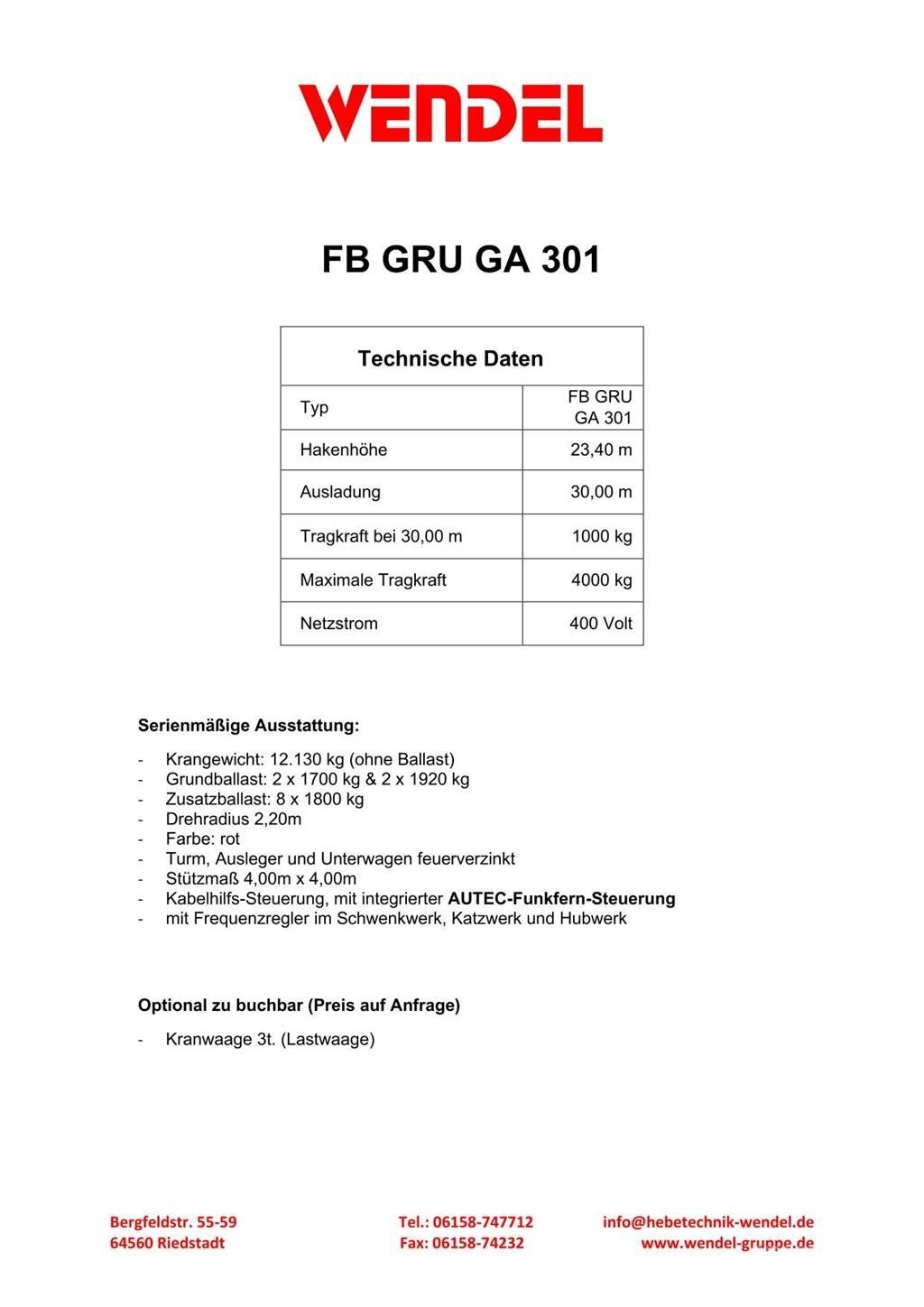 FB GRU GA 301 Мачтови кранове