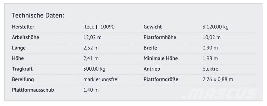 Iteco IT10090 Ножични работни платформи
