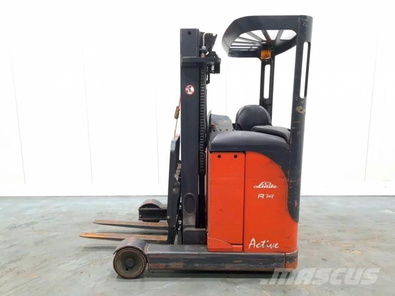 Linde R14 115 Ретрак/ Високоповдигач с изместване на вилката напред