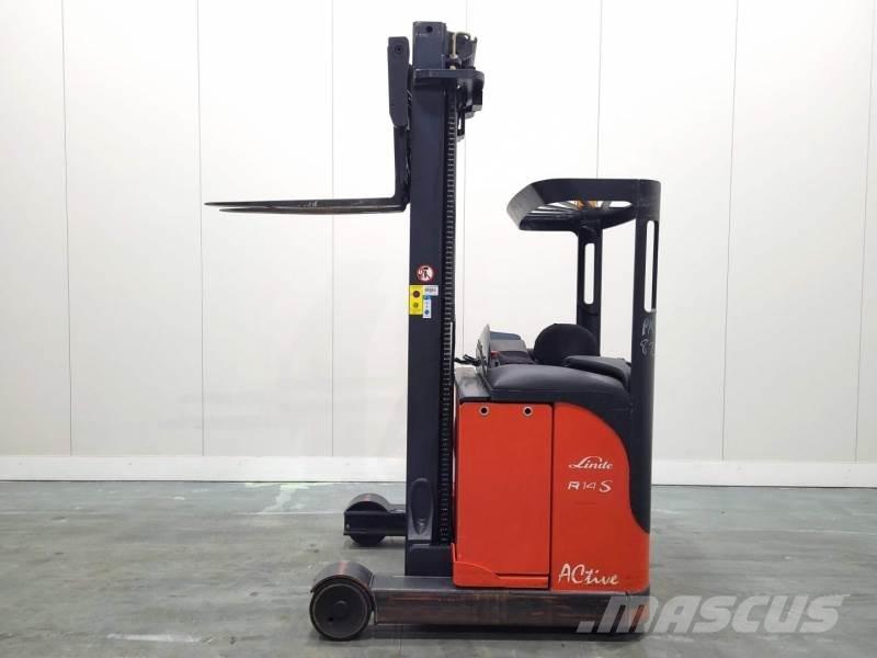 Linde R14S 115 Ретрак/ Високоповдигач с изместване на вилката напред