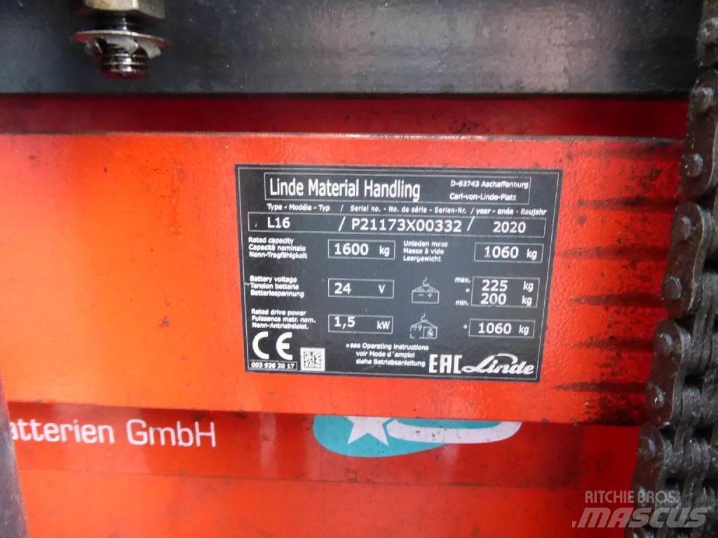 Linde L16 Колички високоповдигачи с теглич