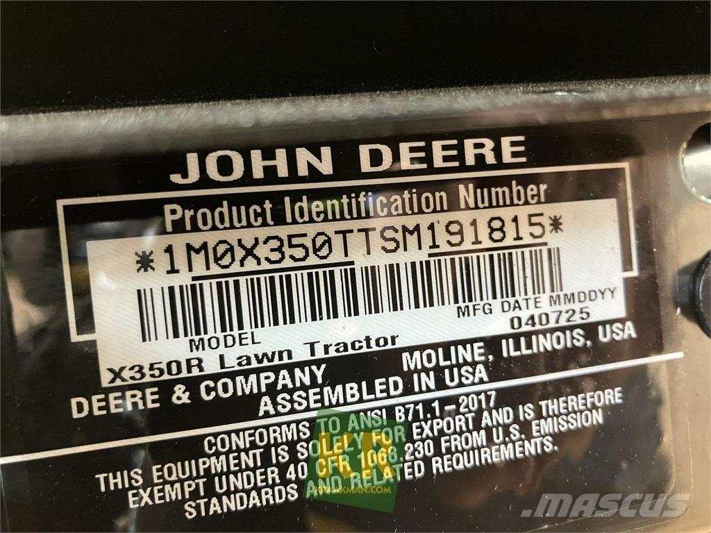 John Deere X350R Тракторни косачки