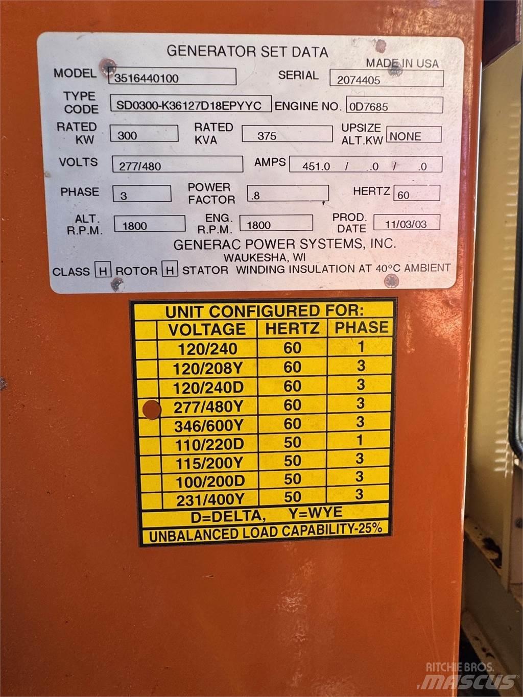 Generac SD300 Дизелови генератори
