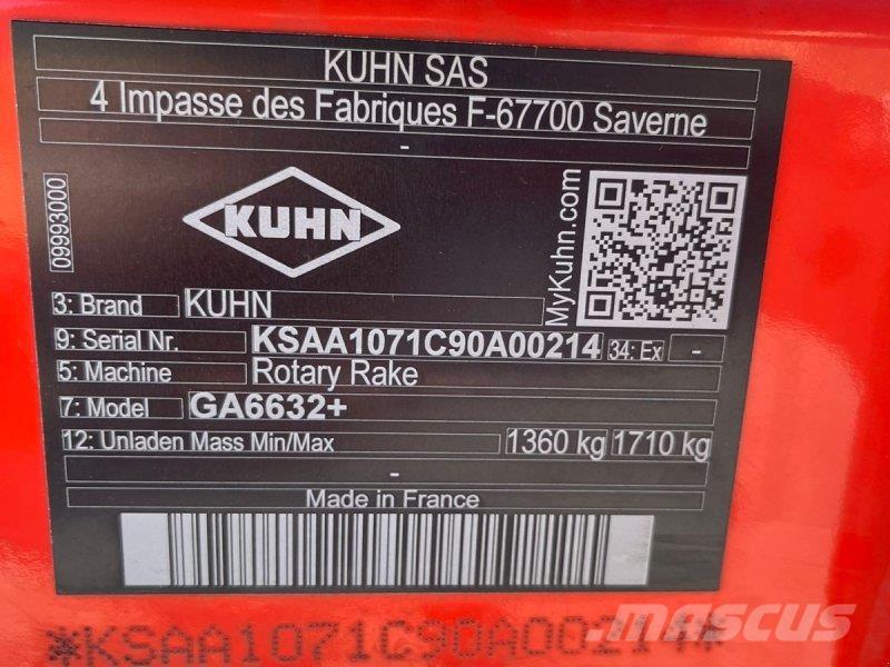 Kuhn GA 6632+ Уиндроуърс/Косачки за сено и др.
