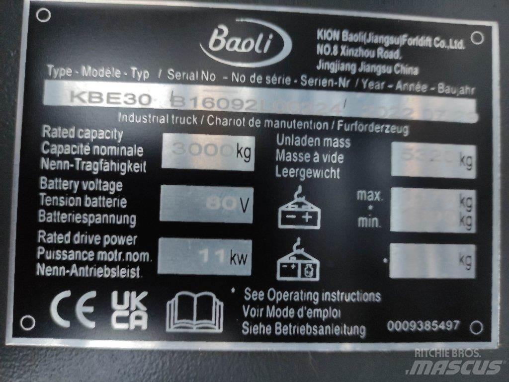 Baoli KBE30 Електрически вилични кари-повдигачи