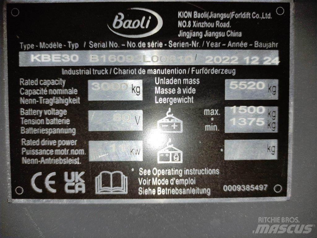 Baoli KBE30 Електрически вилични кари-повдигачи