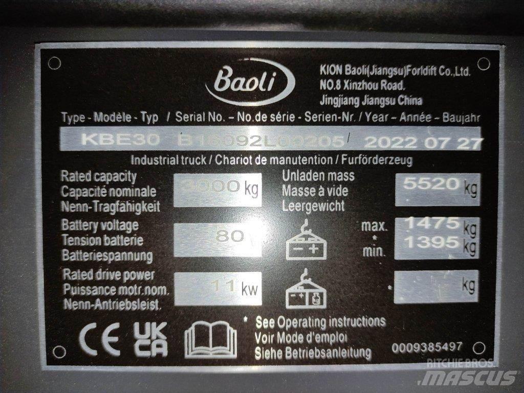 Baoli KBE30 Електрически вилични кари-повдигачи