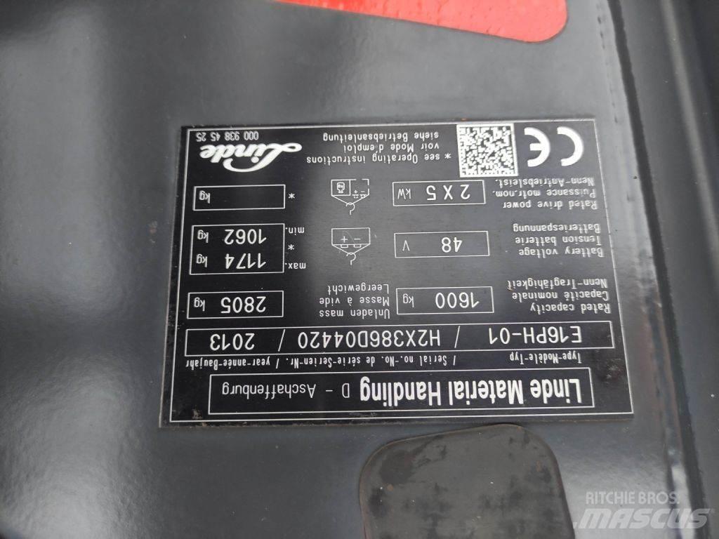 Linde E16PH-01-386 Електрически вилични кари-повдигачи