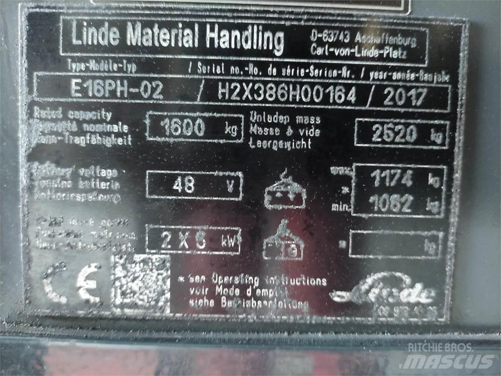 Linde E16PH-02-386 EVO Електрически вилични кари-повдигачи