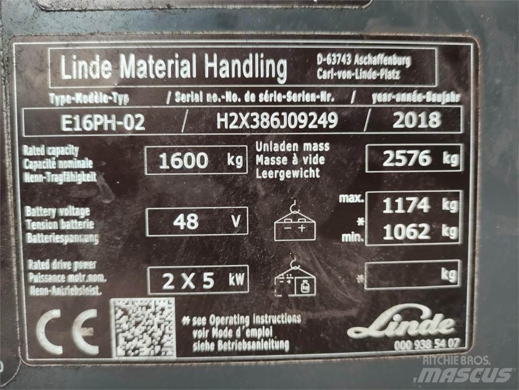 Linde E16PH-02-386-EVO Електрически вилични кари-повдигачи