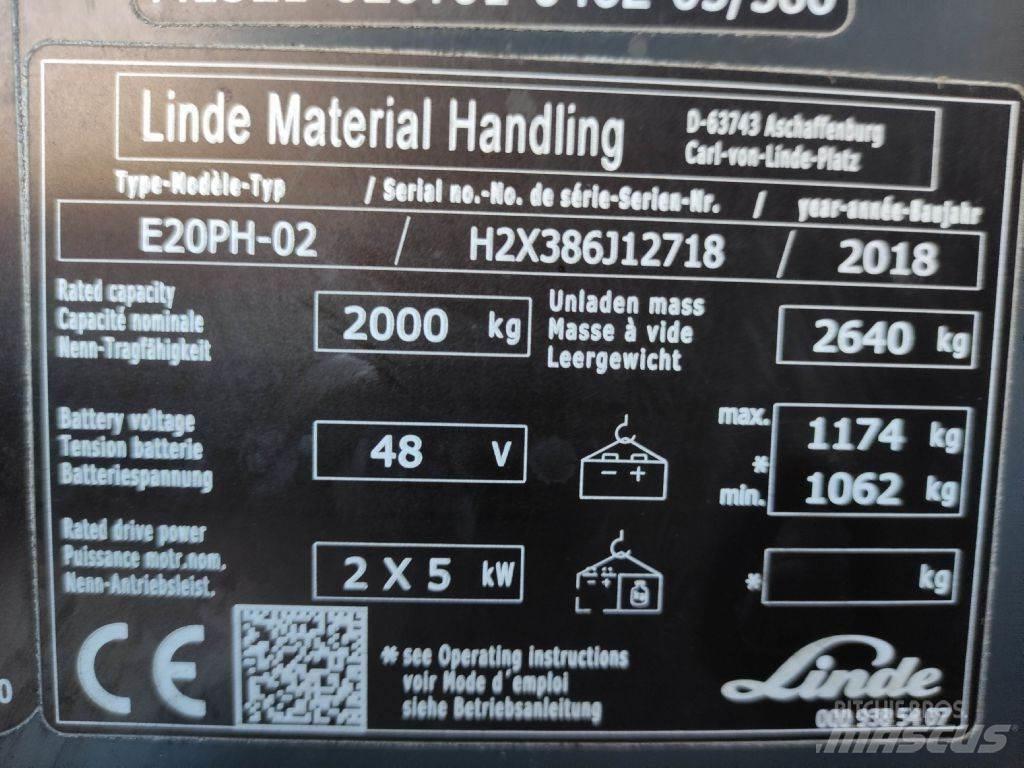 Linde E20P-02-386 EVO Електрически вилични кари-повдигачи